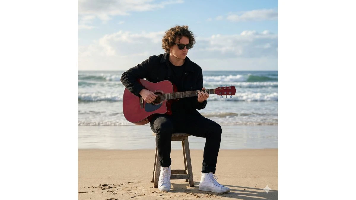 10 Google Gemini AI Photo Editing Prompts for Boys to Create Ultra-Realistic Beach Guitar Portraits
