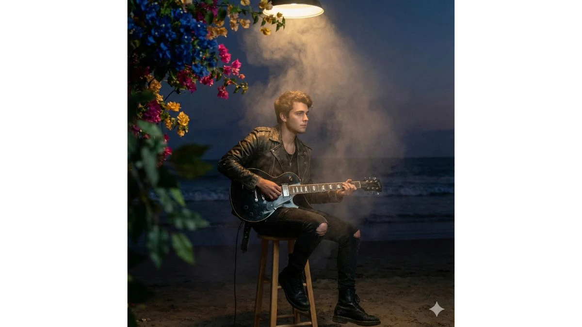 10 Google Gemini AI Photo Editing Prompts for Boys to Create Ultra-Realistic Beach Guitar Portraits