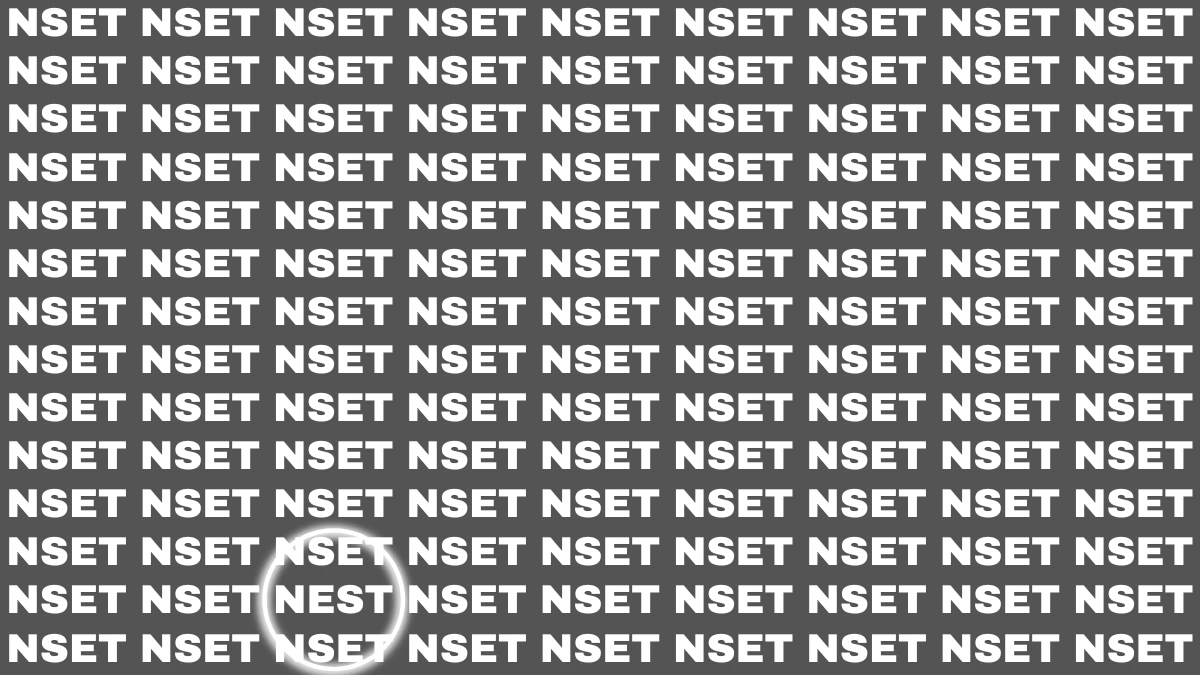 Visual Illusion: Within 6 Seconds Spot the Word NEST among NSET