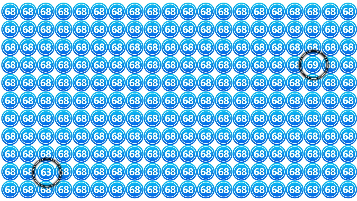 Optical Illusion IQ Test: Can You Find the Number 69 and 63 Among the 68s in 6 Seconds?