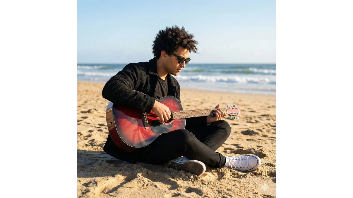 10 Google Gemini AI Photo Editing Prompts for Boys to Create Ultra-Realistic Beach Guitar Portraits