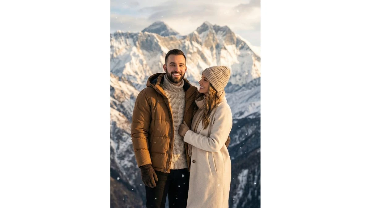 11 Viral Google Gemini AI Snow Photo Editing Prompts for Couples to Create Trending Romantic Winter Portraits