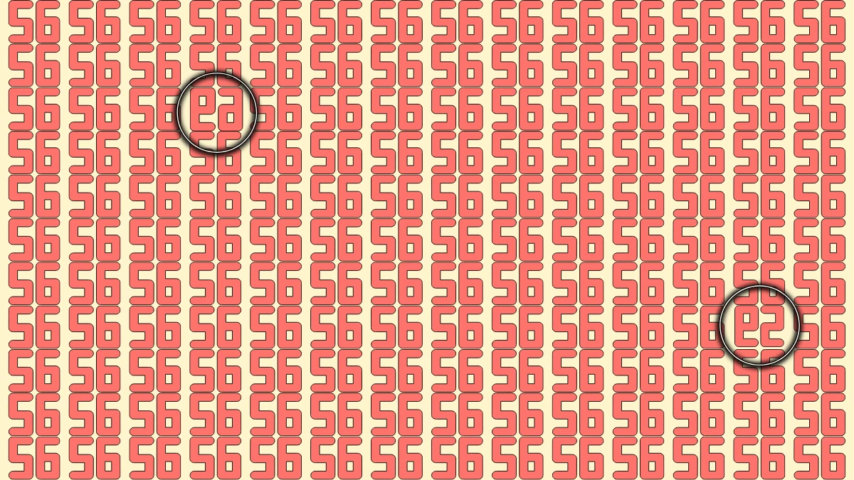 Optical Illusion IQ Test: Can You Spot the 2 Inverted Numbers Among 56s within 10 Seconds?
