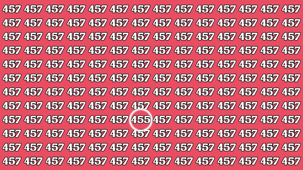 Optical Illusion 8 Seconds Challenge: Only People with Eagle Eyes Can spot the Number 455