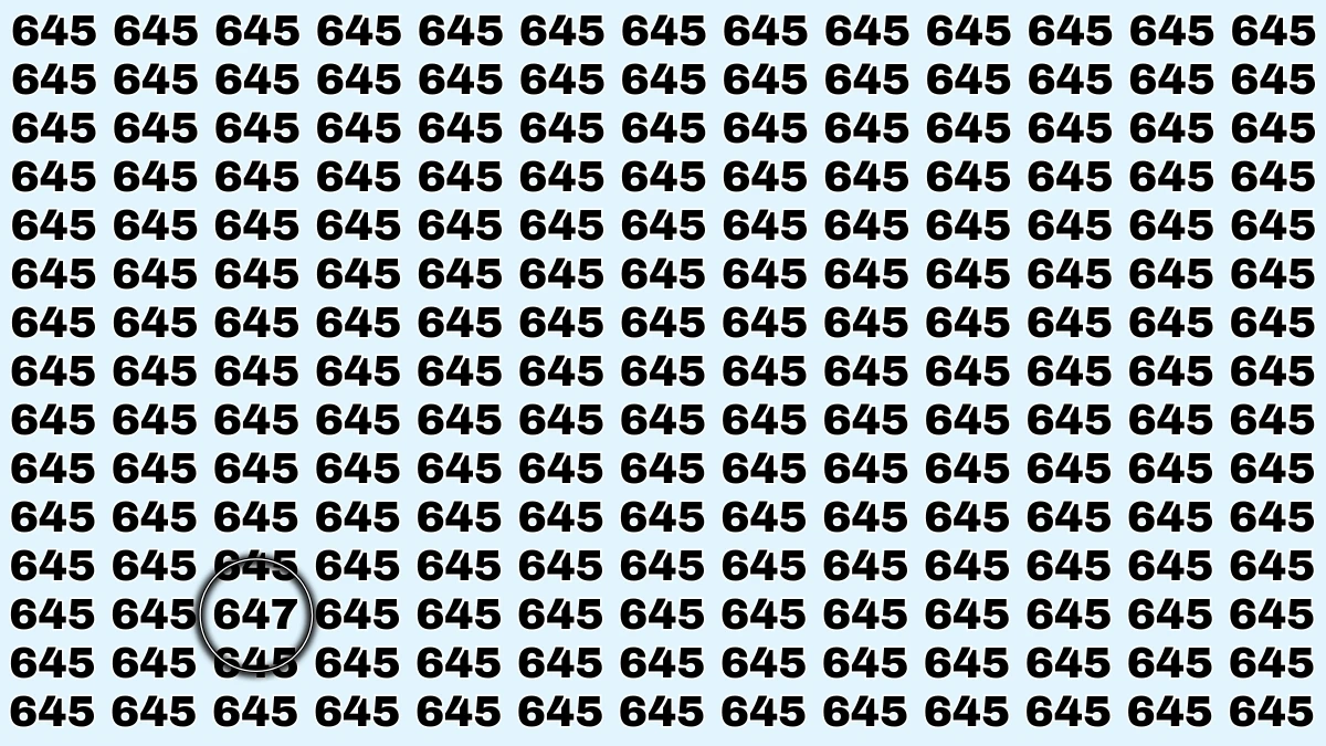 Optical Illusion 8 Seconds Challenge: Only People with Eagle Eyes Can spot the Number 647