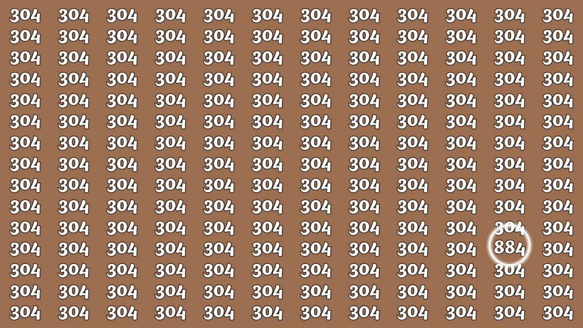 Optical Illusion 8 Seconds Challenge: Only People with Eagle Eyes Can spot the Number 884