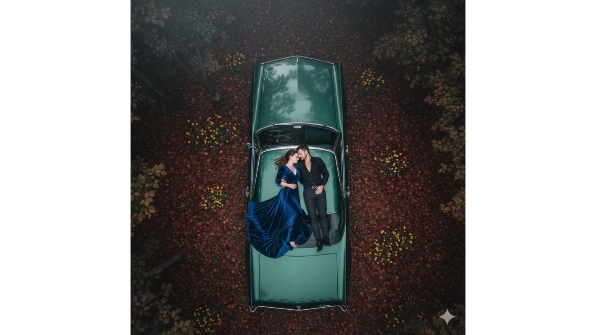 5 Cinematic Drone Shot Gemini AI Photo Editing Prompts That Make Couples Look Straight Out of a Film