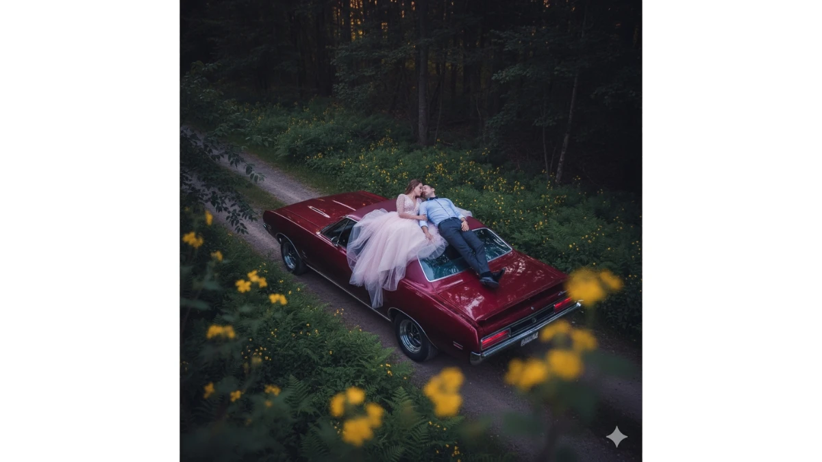 5 Cinematic Drone Shot Gemini AI Photo Editing Prompts That Make Couples Look Straight Out of a Film