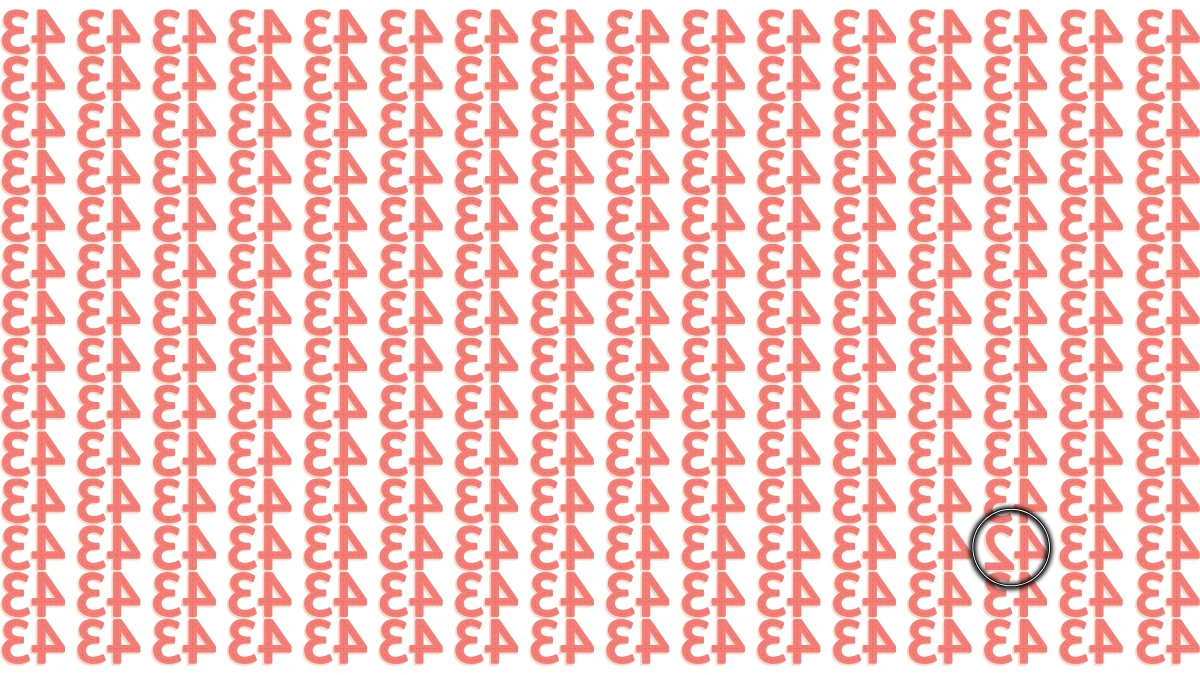 Optical Illusion IQ Test: Are You A Genius? Within 7 Seconds Spot The Inverted 42 among Inverted 43
