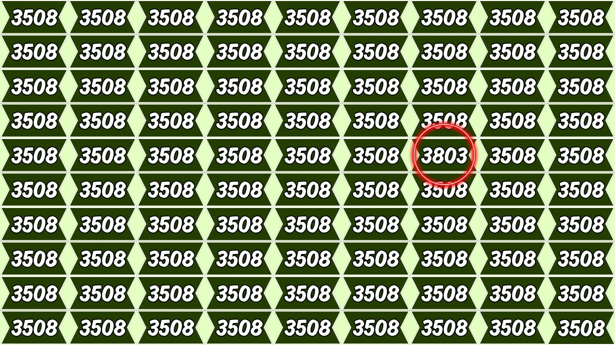 Optical Illusion Puzzle IQ Test: Within 6 Seconds Spot The Number 3803 among 3503