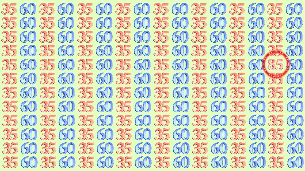 Optical Illusion: Within 9 Seconds Spot The Number 85 among 60 and 35