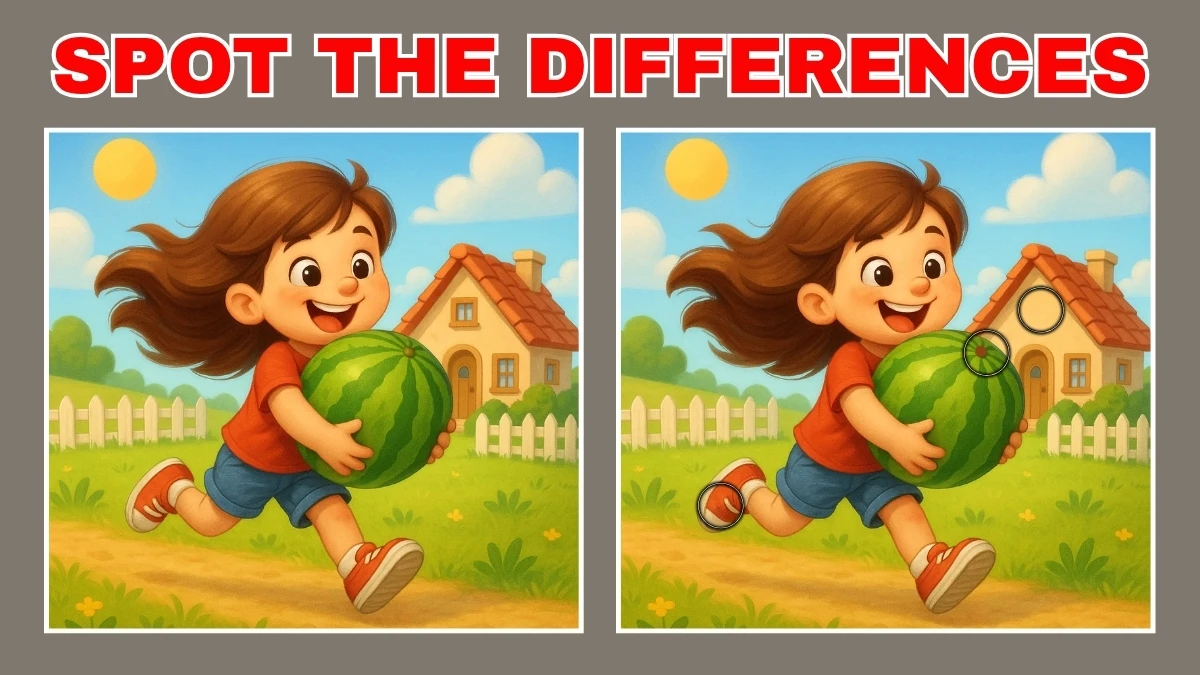 Only smart people can spot 3 differences between the Girl with Watermelon pictures in 12 seconds