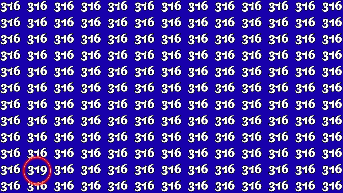 Optical Illusion 7 Seconds Challenge: Only People with Eagle Eyes Can spot the Number 319