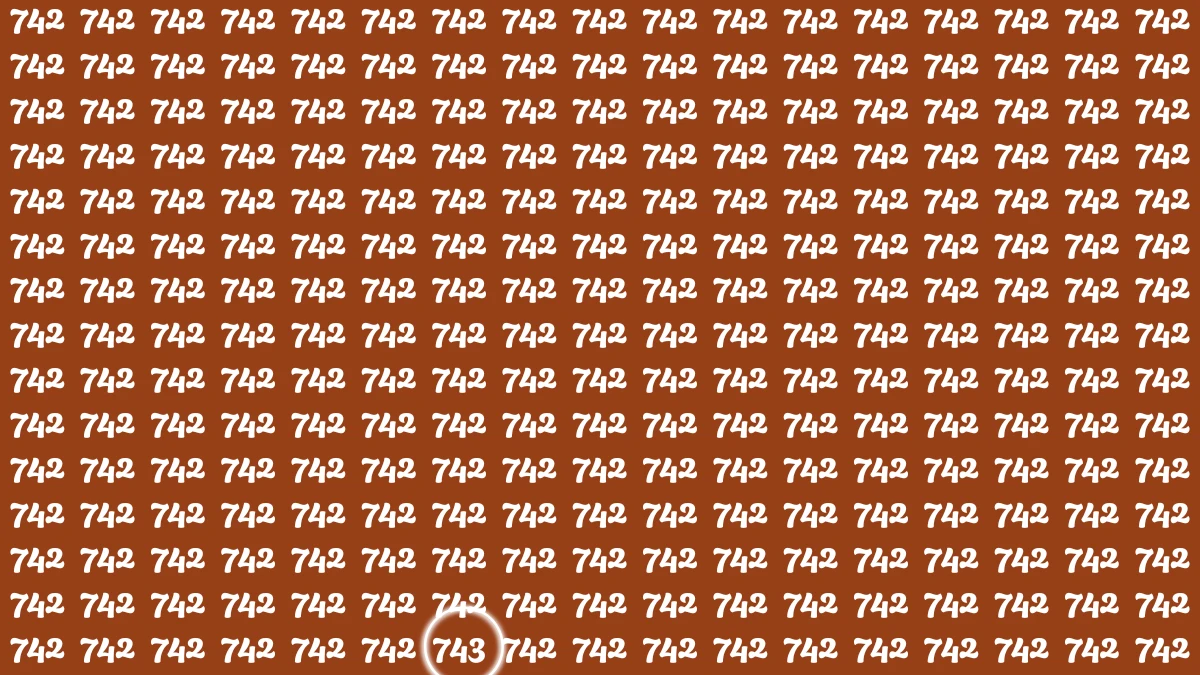 Optical Illusion 7 Seconds Challenge: Only People with Eagle Eyes Can spot the Number 743