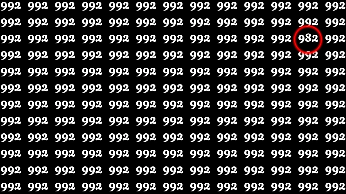 Optical Illusion 7 Seconds Challenge: Only People with Eagle Eyes Can spot the Number 982