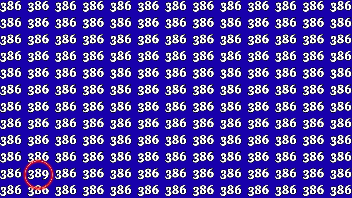 Optical Illusion 8 Seconds Challenge: Only People with Eagle Eyes Can spot the Number 389