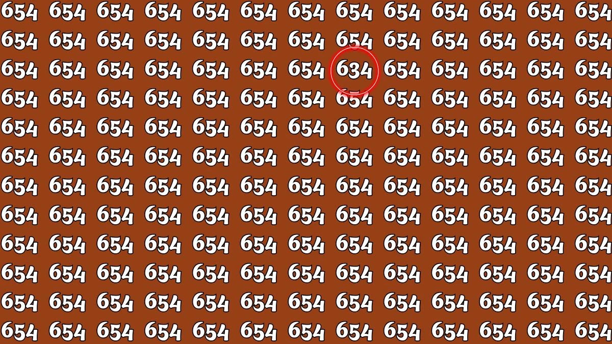 Optical Illusion 8 Seconds Challenge: Only People with Eagle Eyes Can spot the Number 634