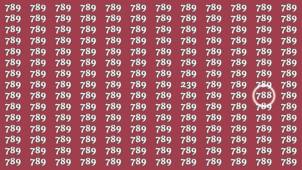 Optical Illusion 8 Seconds Challenge: Only People with Eagle Eyes Can spot the Number 788