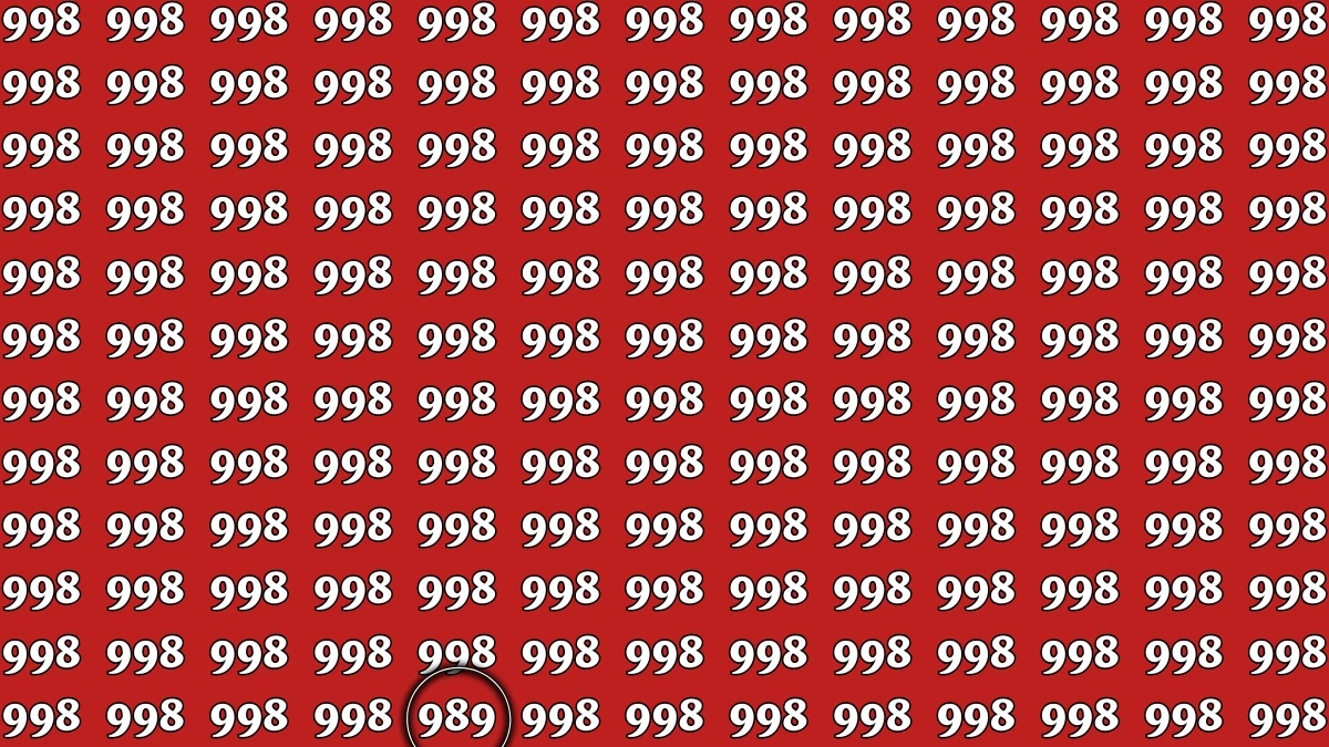 Optical Illusion 8 Seconds Challenge: Only People with Eagle Eyes Can spot the Number 989