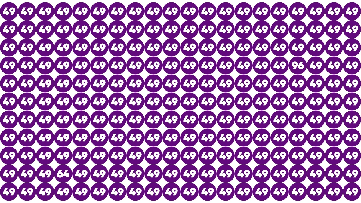 Optical Illusion Eye Test Challenge: Within 7 Seconds Spot The Number 96 and 64 among 49