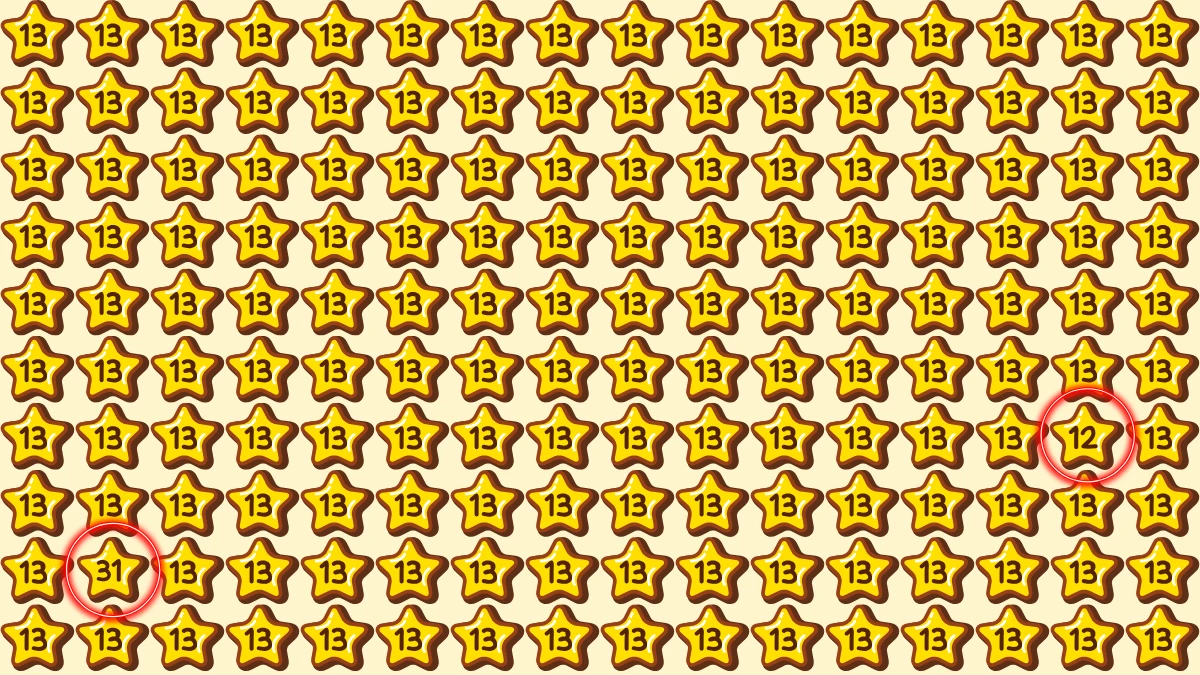 Optical Illusion Eye Test Challenge: Within 8 Seconds Spot The Number 31 and 12 among 13