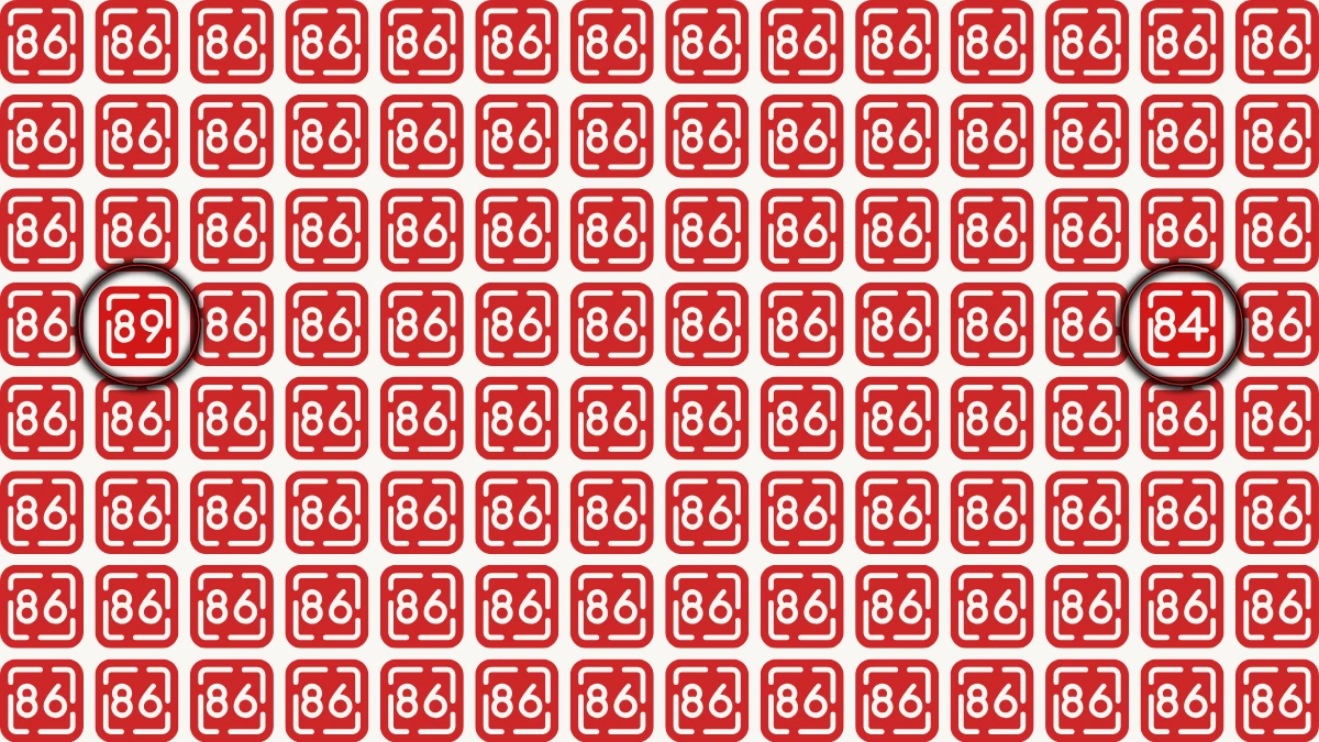 Optical Illusion Eye Test Challenge: Within 8 Seconds Spot The Number 89 and 84 among 86