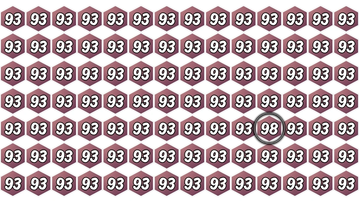 Optical Illusion Find it Out: Within 5 Seconds Spot The Number 98 among 93