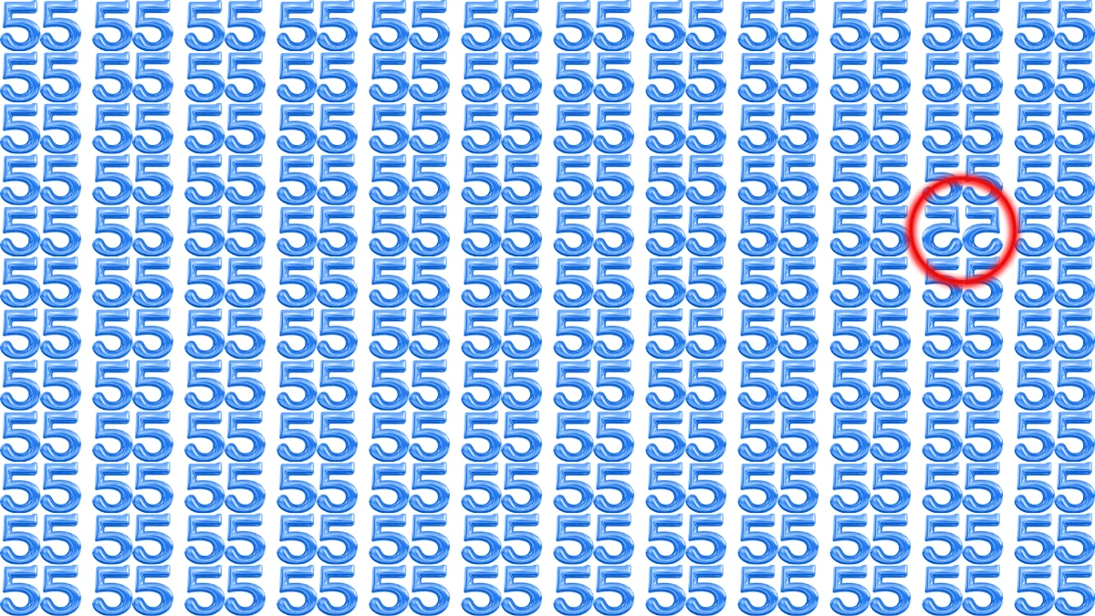 Optical Illusion IQ Test: Are You A Genius? Within 5 Seconds Spot The Inverted 55 among 55