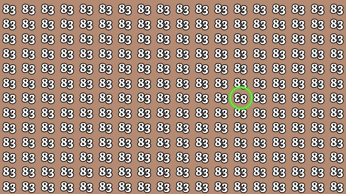 Optical Illusion IQ Test: Are You A Genius? Within 5 Seconds Spot The Inverted 83 among 83