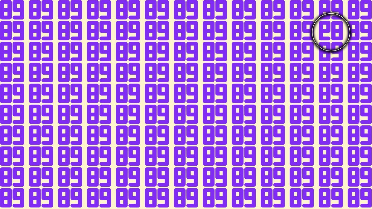Optical Illusion IQ Test: Are You A Genius? Within 5 Seconds Spot The Inverted 89 among 89