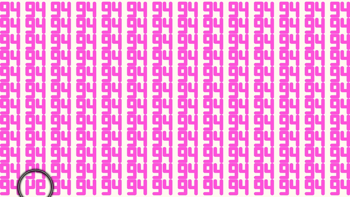 Optical Illusion IQ Test: Are You A Genius? Within 5 Seconds Spot The Inverted 94 among 94