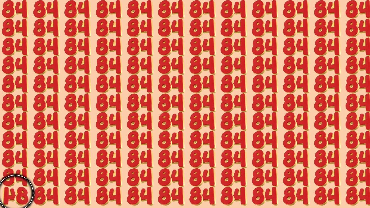 Optical Illusion IQ Test: Are You A Genius? Within 6 Seconds Spot The Inverted 84 among 84