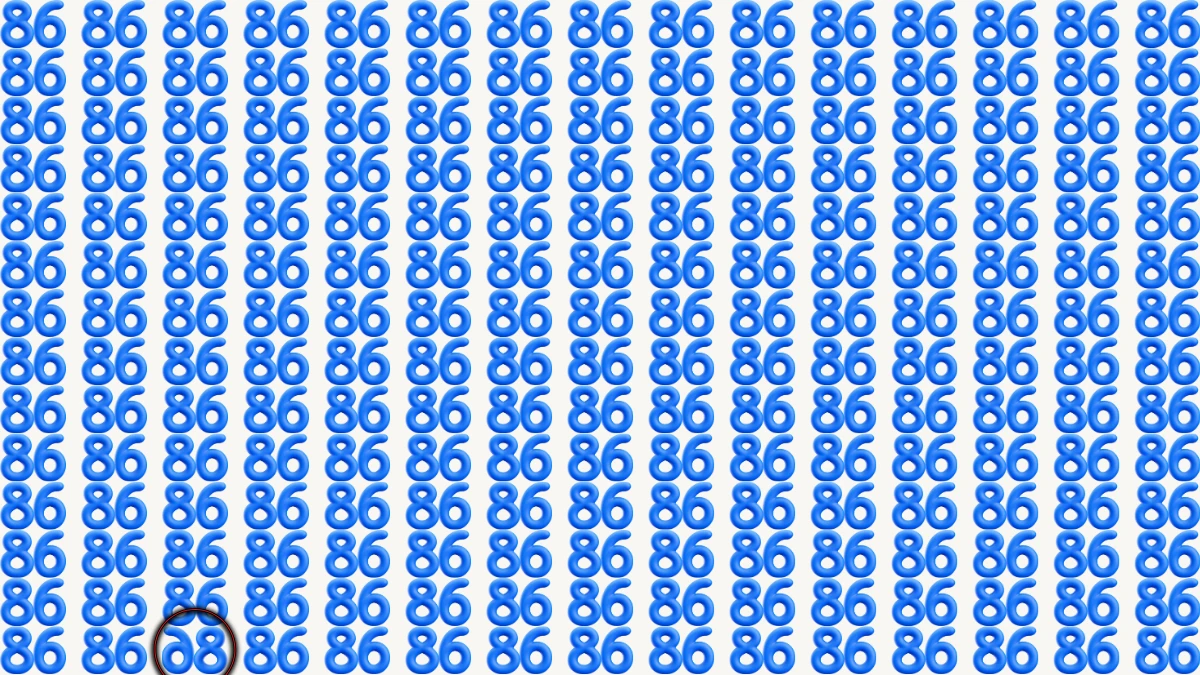 Optical Illusion IQ Test: Are You A Genius? Within 6 Seconds Spot The Inverted 86 among 86