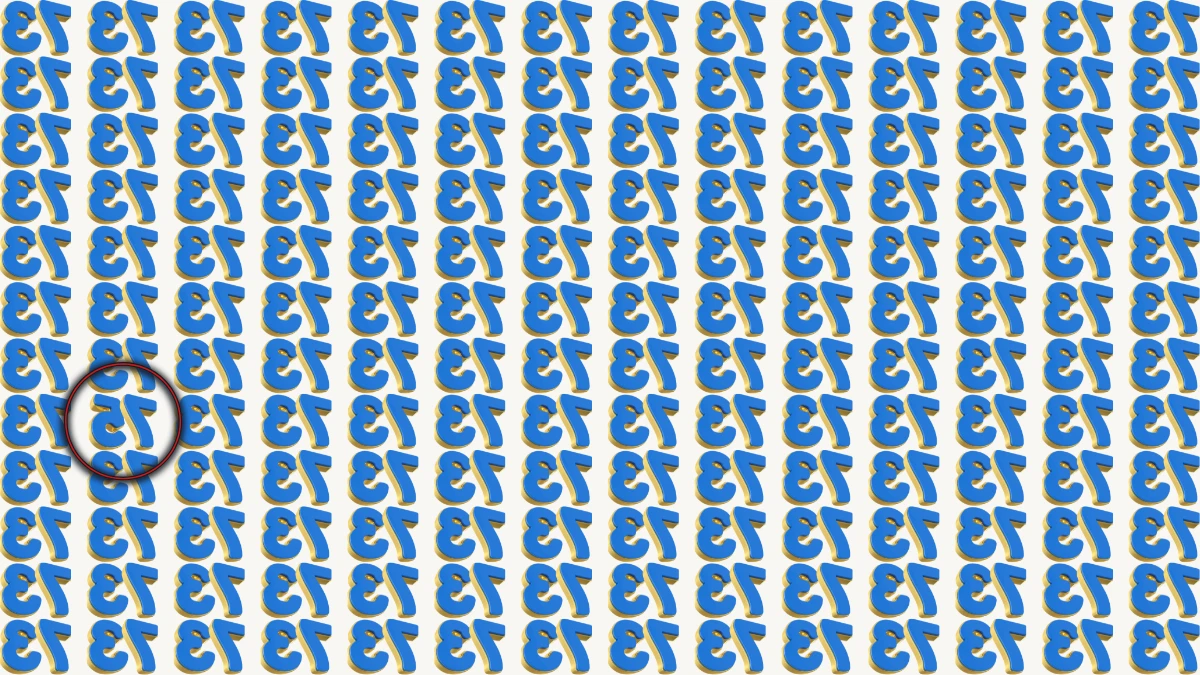 Optical Illusion IQ Test: Are You A Genius? Within 7 Seconds Spot The Inverted 75 among Inverted 73
