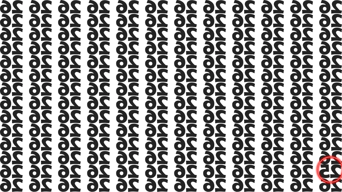 Optical Illusion IQ Test: Are You A Genius? Within 8 Seconds Spot The Inverted 25 among Inverted 26