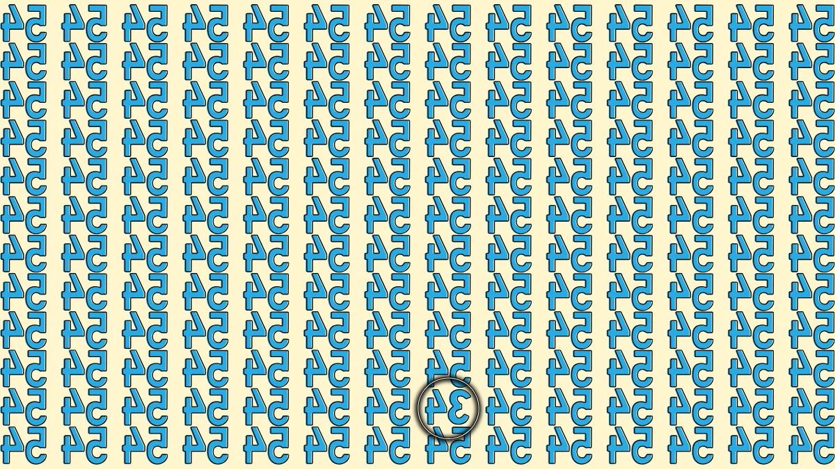 Optical Illusion IQ Test: Are You A Genius? Within 8 Seconds Spot The Inverted 34 among Inverted 54