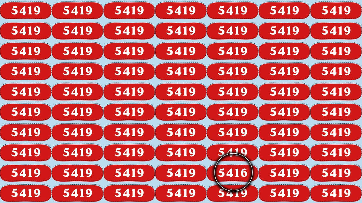 Optical Illusion Puzzle IQ Test: Within 6 Seconds Spot The Number 5416  among 5419