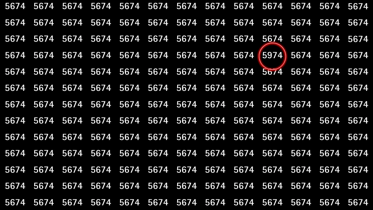 Optical Illusion Puzzle IQ Test: Within 6 Seconds Spot The Number 5974 among 5674