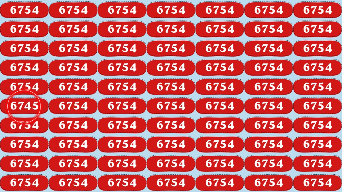 Optical Illusion Puzzle IQ Test: Within 6 Seconds Spot The Number 6745 among 6754