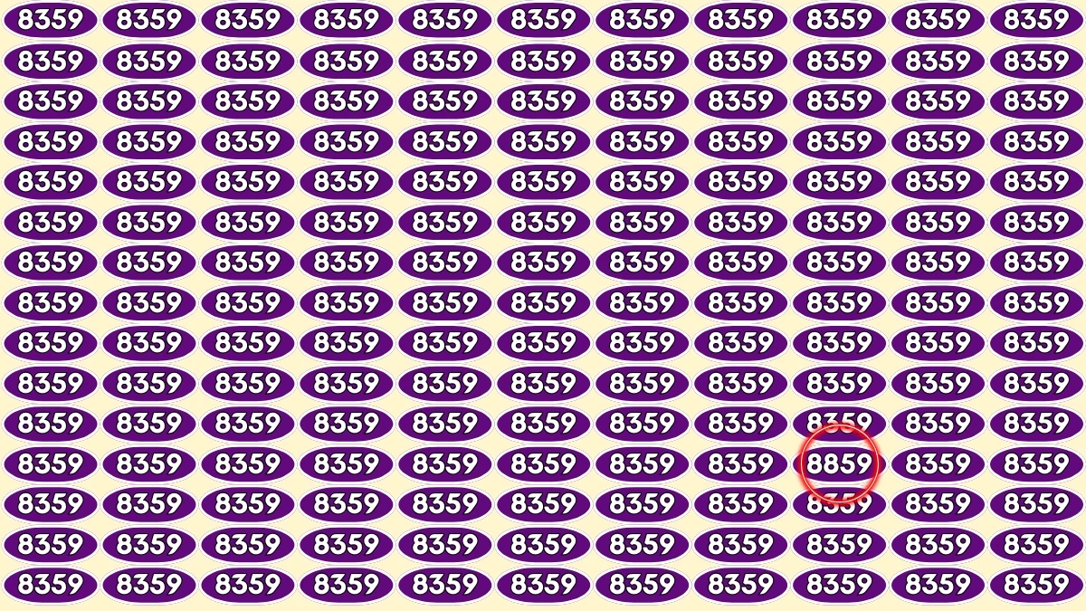 Optical Illusion Puzzle IQ Test: Within 6 Seconds Spot The Number 8859 among 8359
