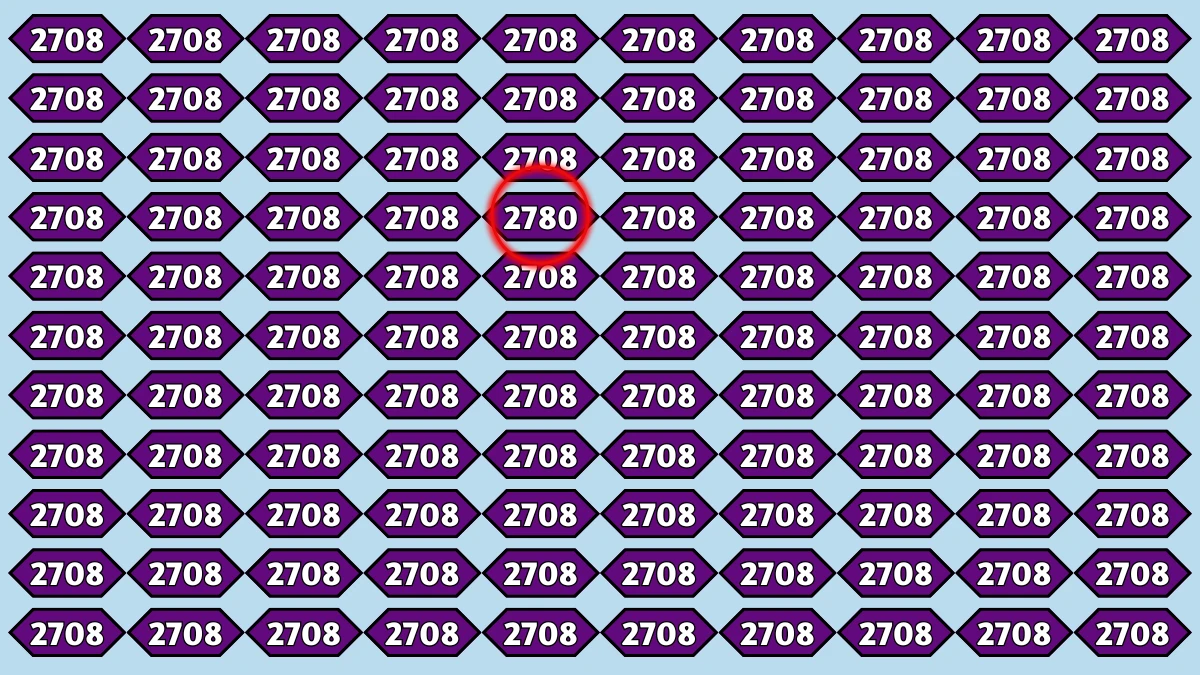 Optical Illusion Puzzle IQ Test: Within 7 Seconds Spot The Number 2780 among 2708