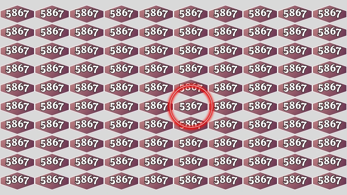 Optical Illusion Puzzle IQ Test: Within 7 Seconds Spot The Number 5367 among 5867