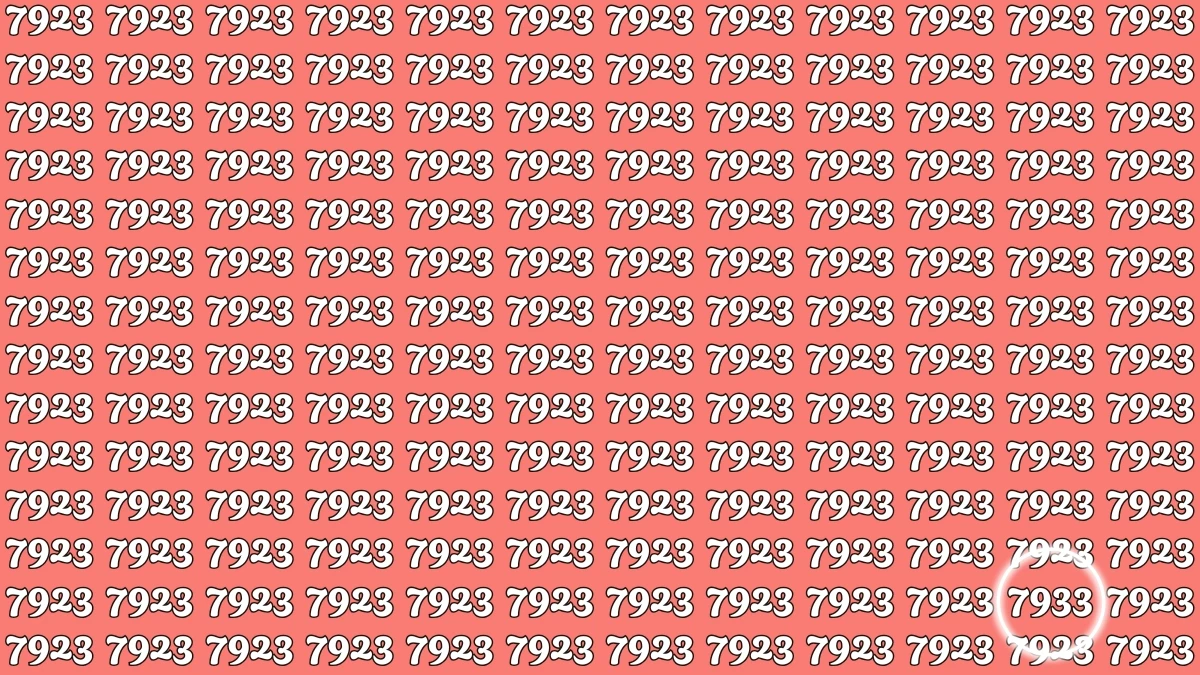 Optical Illusion Puzzle IQ Test: Within 7 Seconds Spot The Number 7933 among 7923