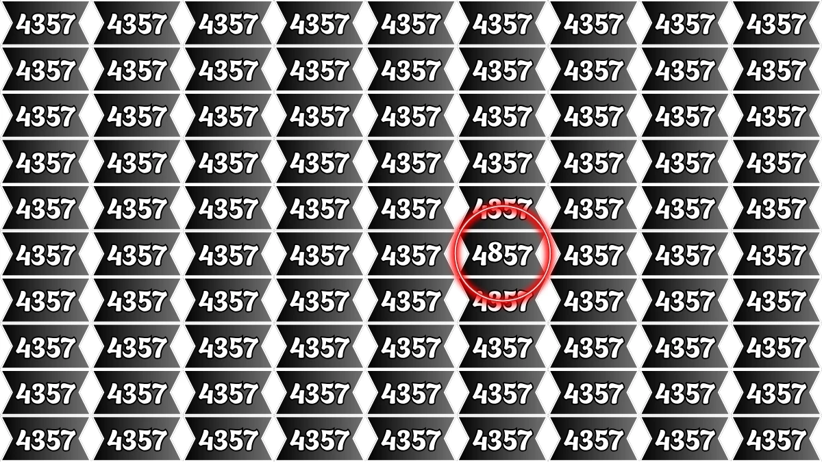 Optical Illusion Puzzle IQ Test: Within 8 Seconds Spot The Number 4857 among 4357