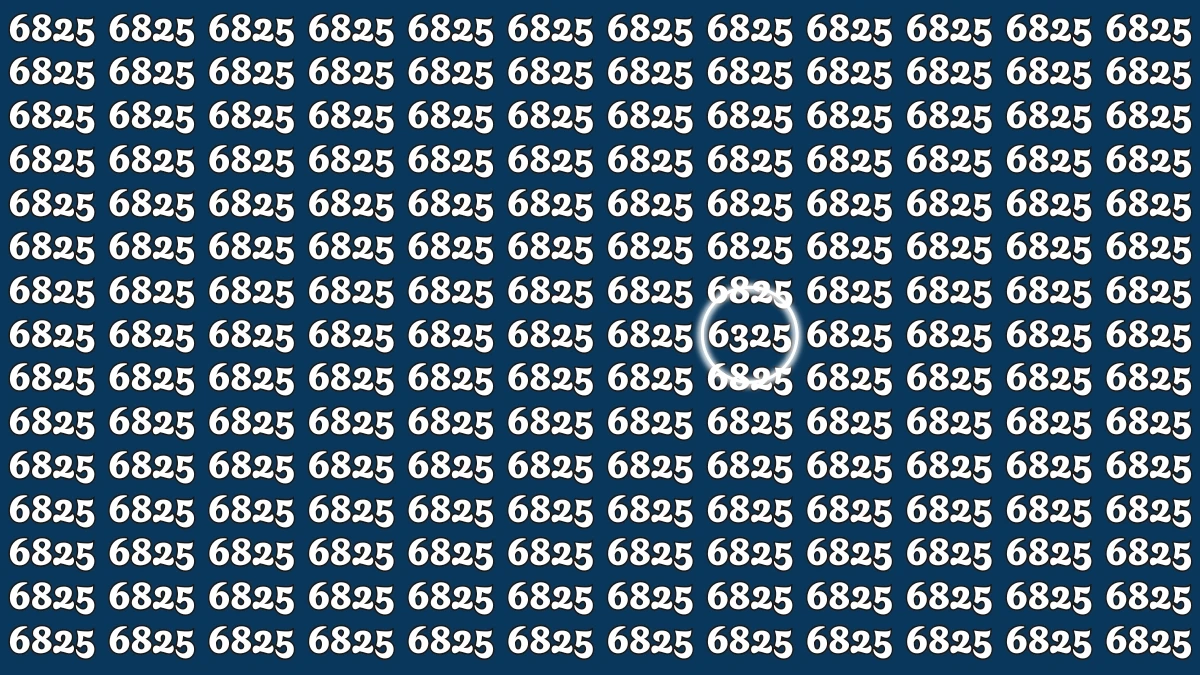 Optical Illusion Puzzle IQ Test: Within 8 Seconds Spot The Number 6325 among 6825