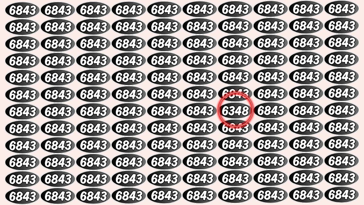 Optical Illusion Puzzle IQ Test: Within 9 Seconds Spot The Number 6348 among 6843