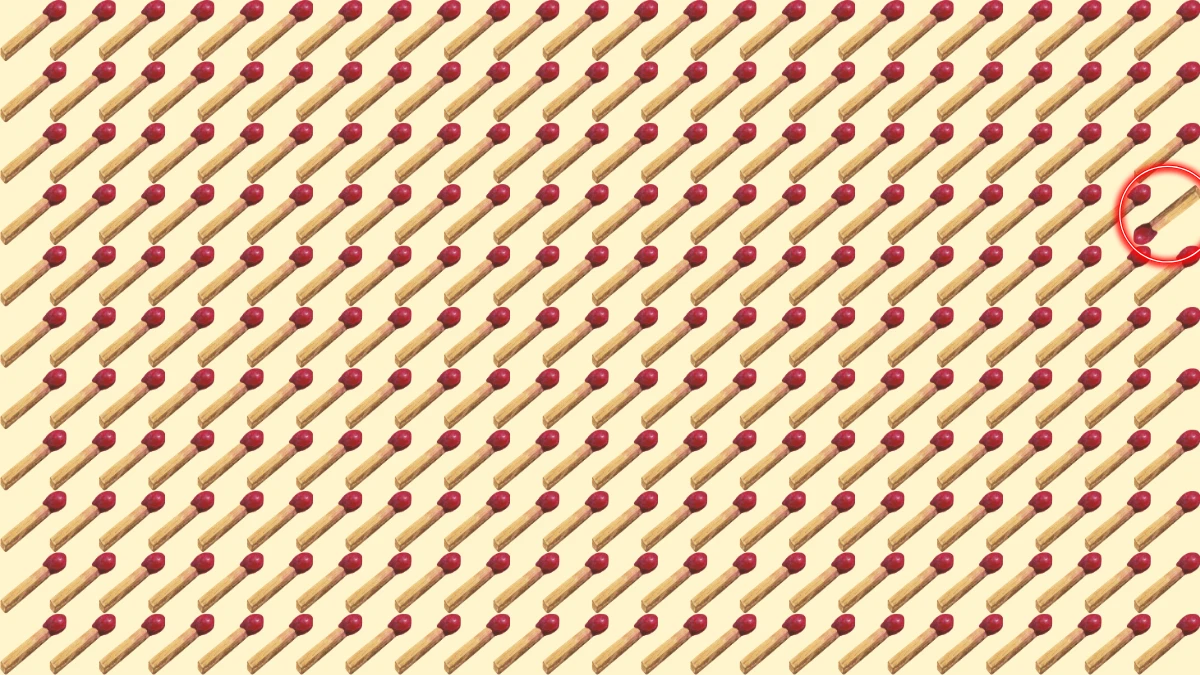 Optical Illusion Test: Find the hidden odd Matchstick in this picture puzzle under 10 Secs! Visual Attention Skills for Kids