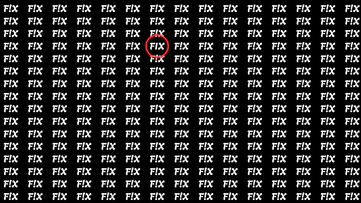 Optical Illusion Visual Test: Within 5 Seconds Spot the word FIX among F!X