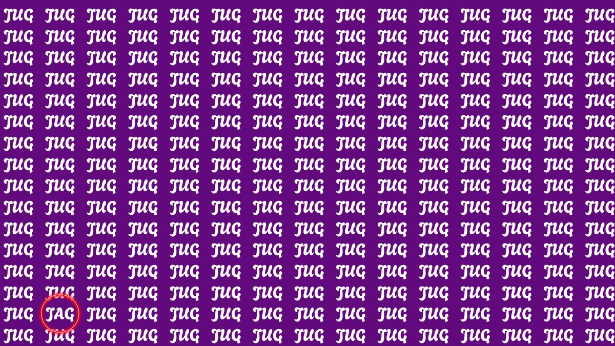 Optical Illusion Visual Test: Within 5 Seconds Spot the word JAG among JUG