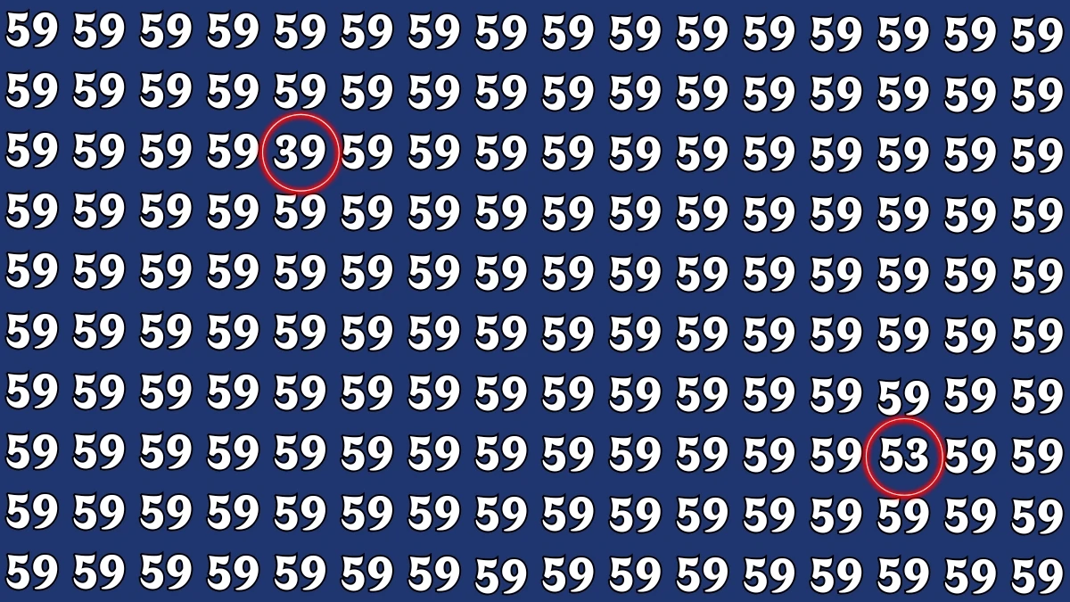 Optical Illusion: Within 10 Seconds Spot The Numbers 39 and 53 among 59s
